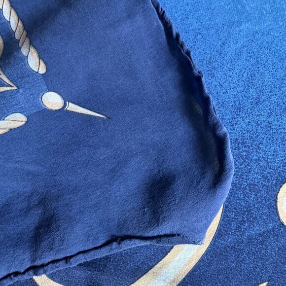 RBC Dominion Securities Blue Gold Silk Handrolled Scarf - Picture 4 of 8